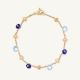22K Gold Plated Gemstone Marco Bicego Bracelet with Iolite and Blue Topaz